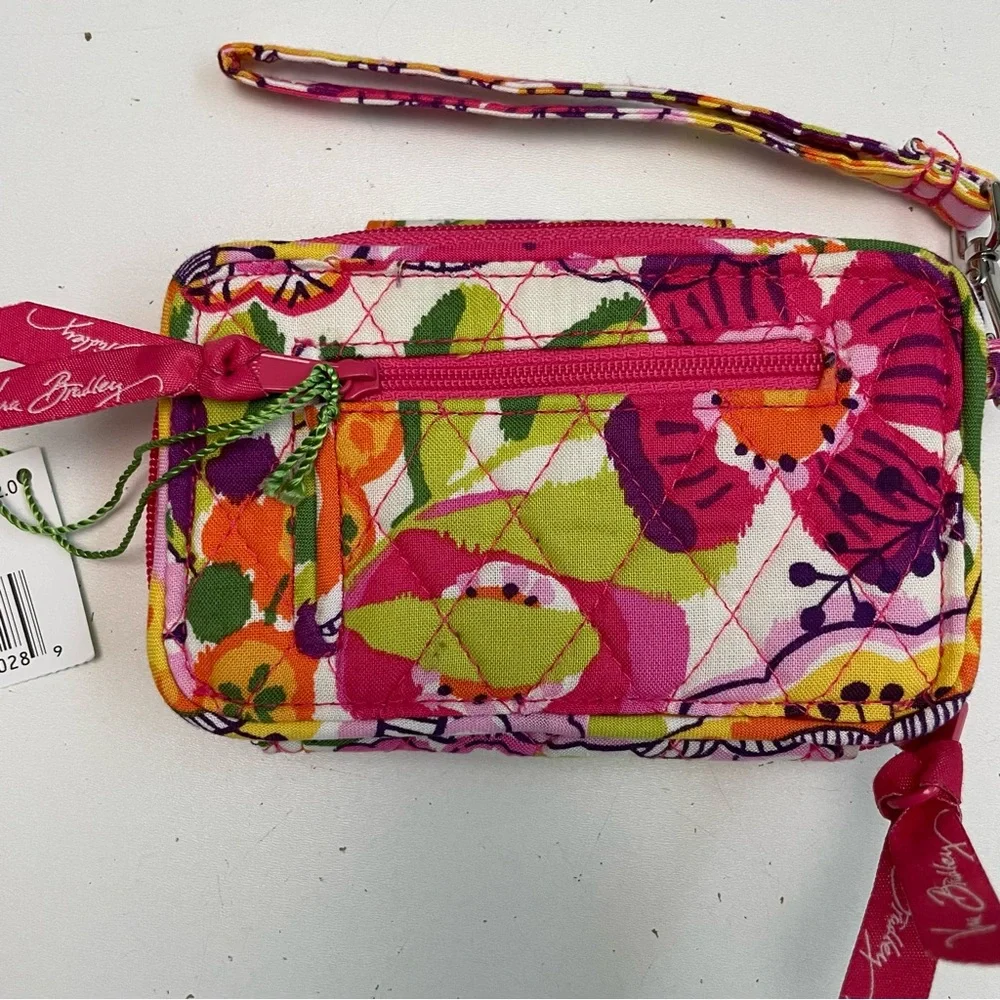 Vera Bradley Wrislet Wallet Clementine Floral ID Credit Card Cell Phone Pink